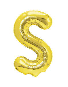 Balon foliowy w kształcie litery S złoty 40cm