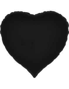 Balon foliowy w kształcie serca matowy czarny 45cm